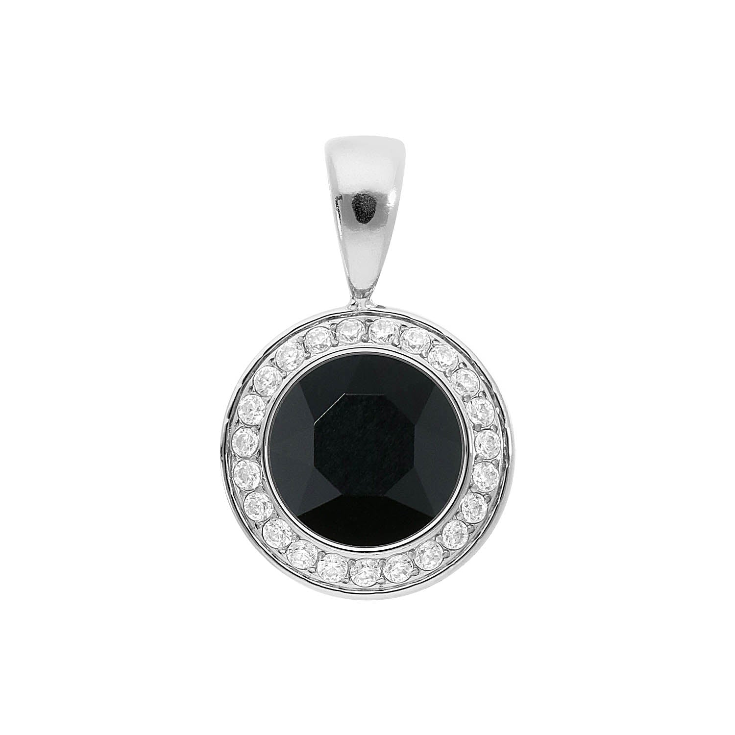 Tondo Deluxe Pendant 0.51" - Silver jet