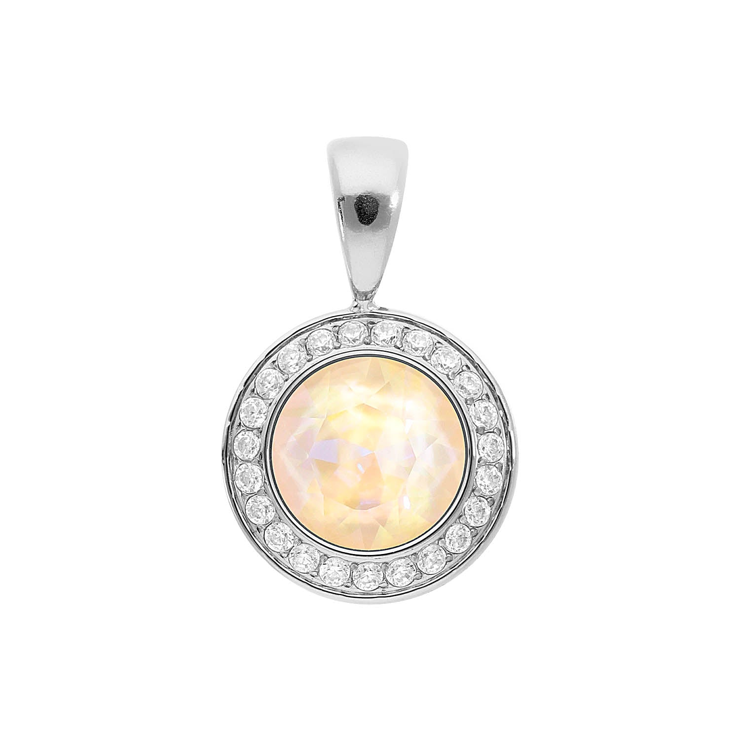 Tondo Deluxe Pendant 0.51" - Silver ivory cream delite
