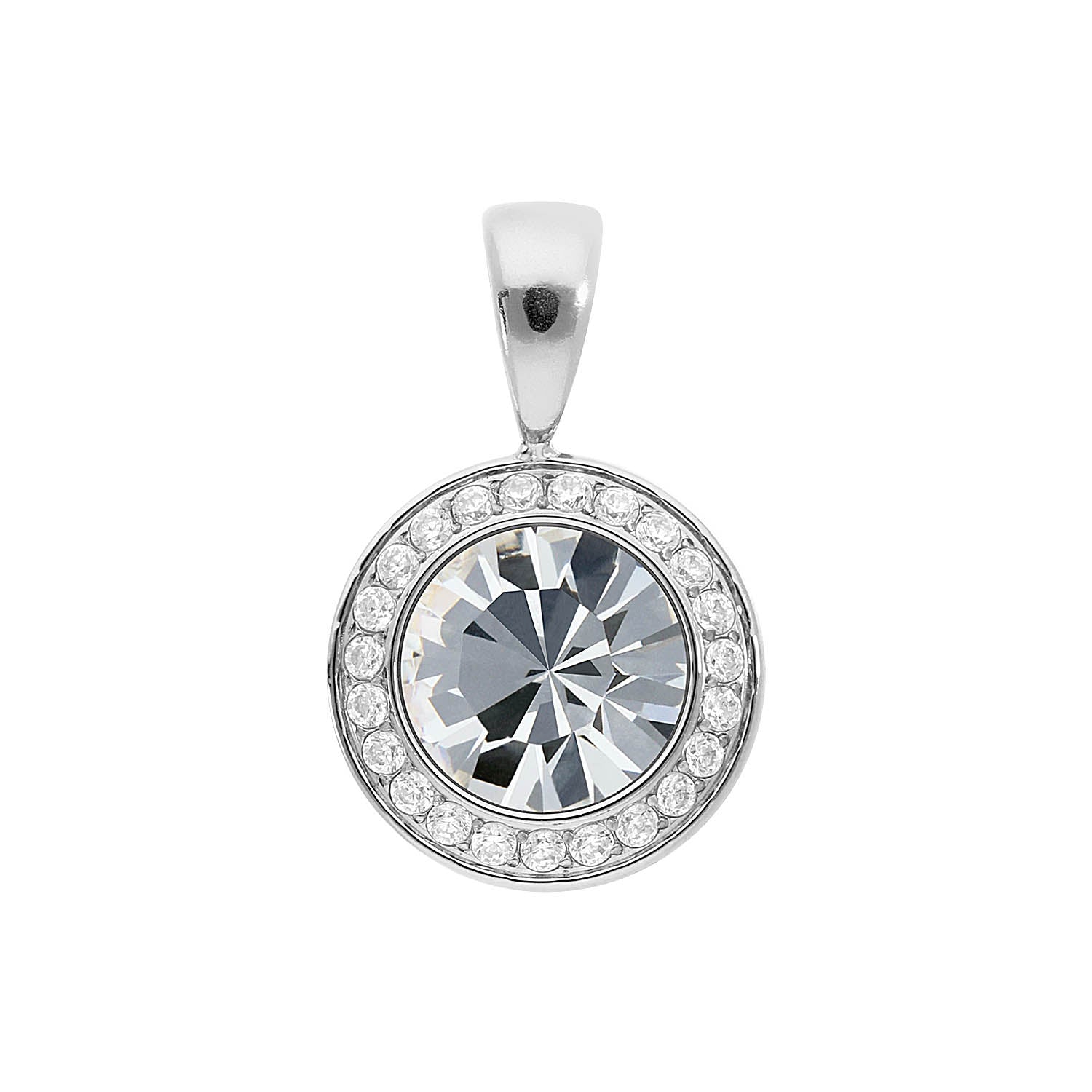 Tondo Deluxe Pendant 0.51" - Silver crystal