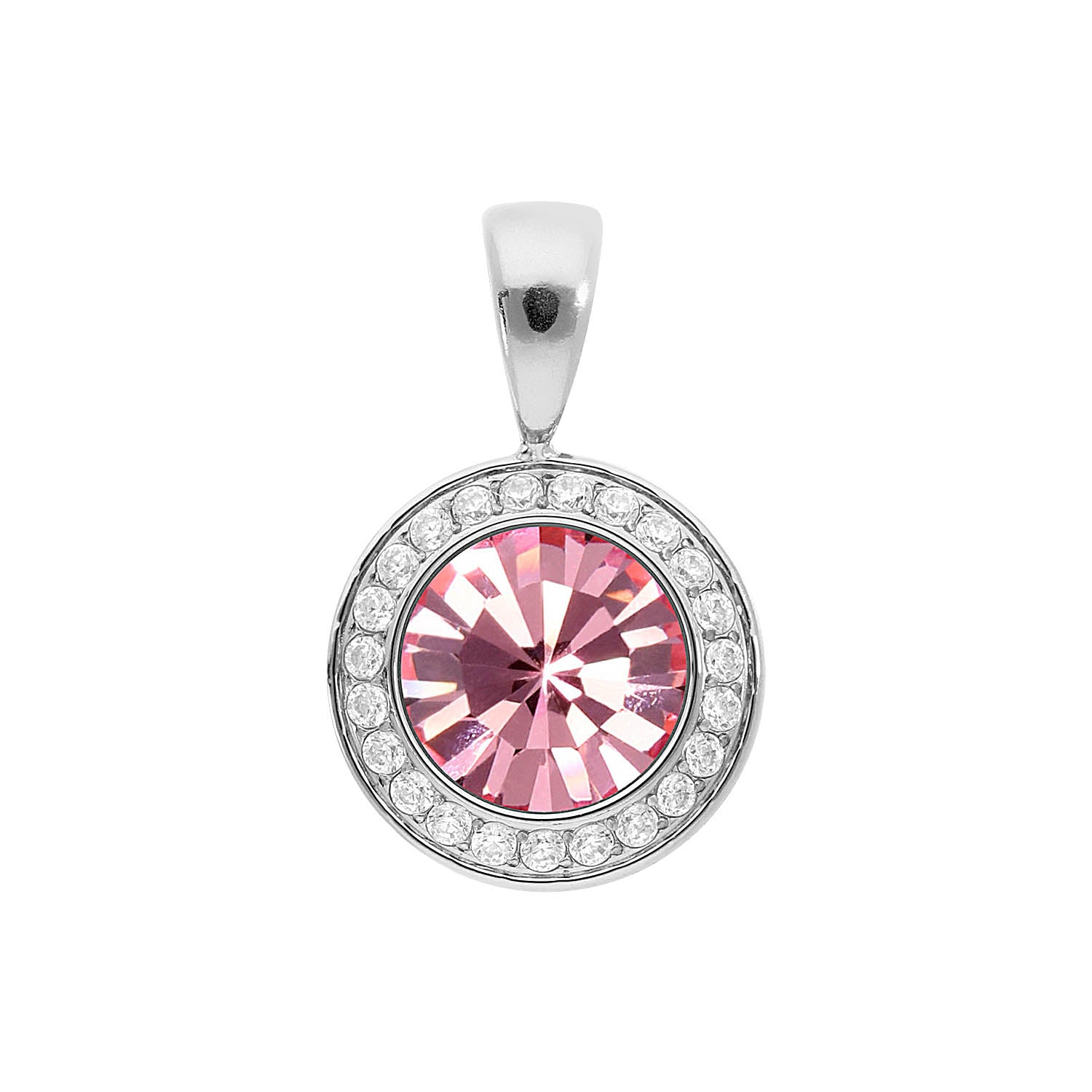Tondo Deluxe Pendant 0.51" - Silver Light Rose