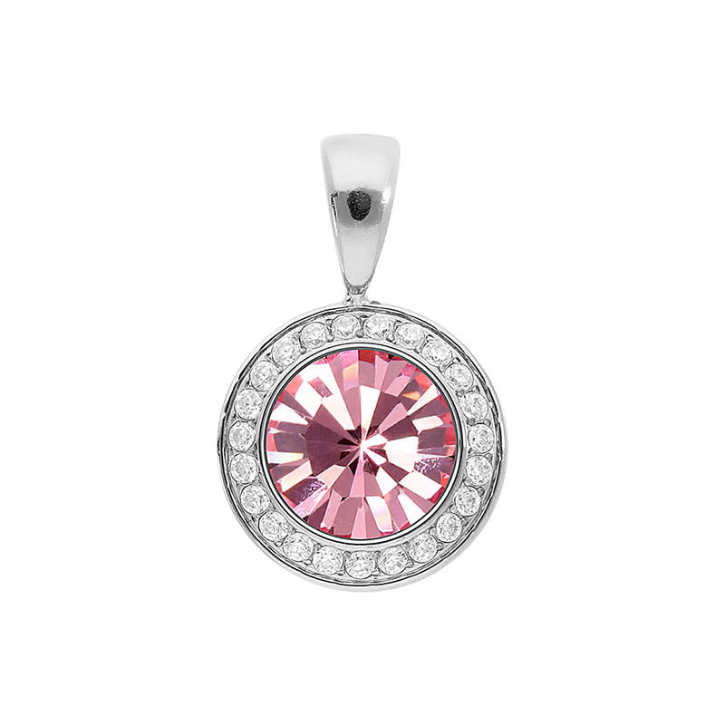 Tondo Deluxe Pendant 0.51" - Silver Light Rose