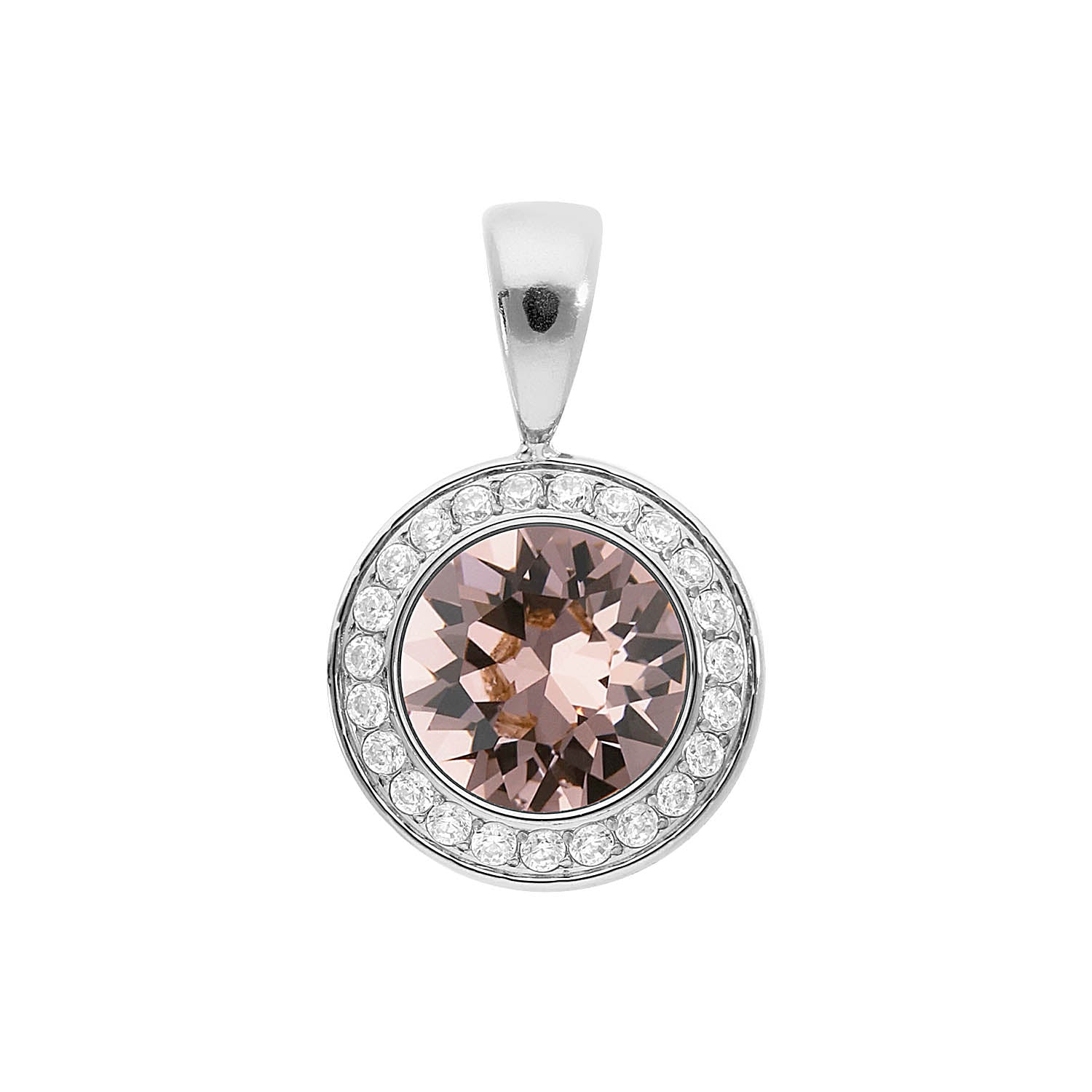 Tondo Deluxe Pendant 0.51" - Silver vintage rose