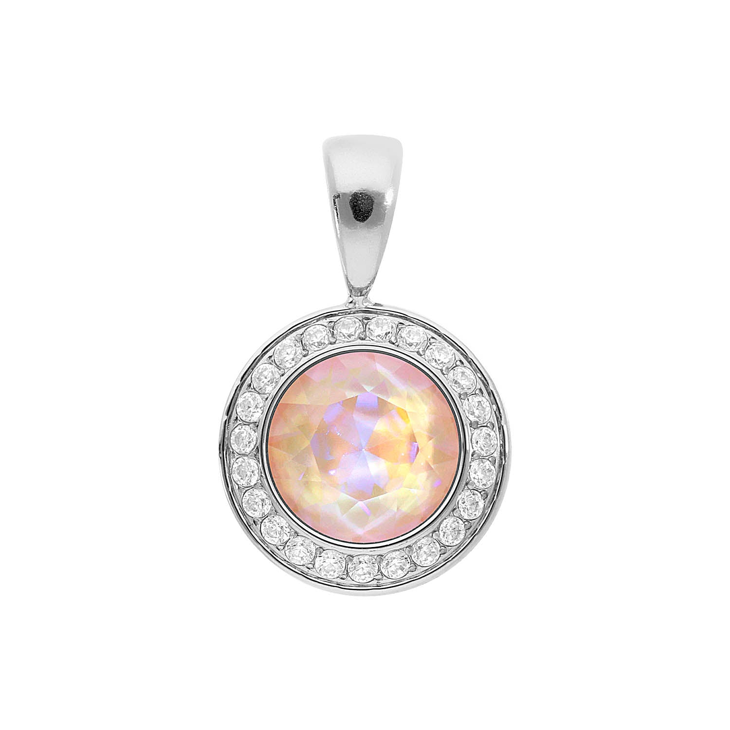 Tondo Deluxe Pendant 0.51" - Silver dusty pink delite