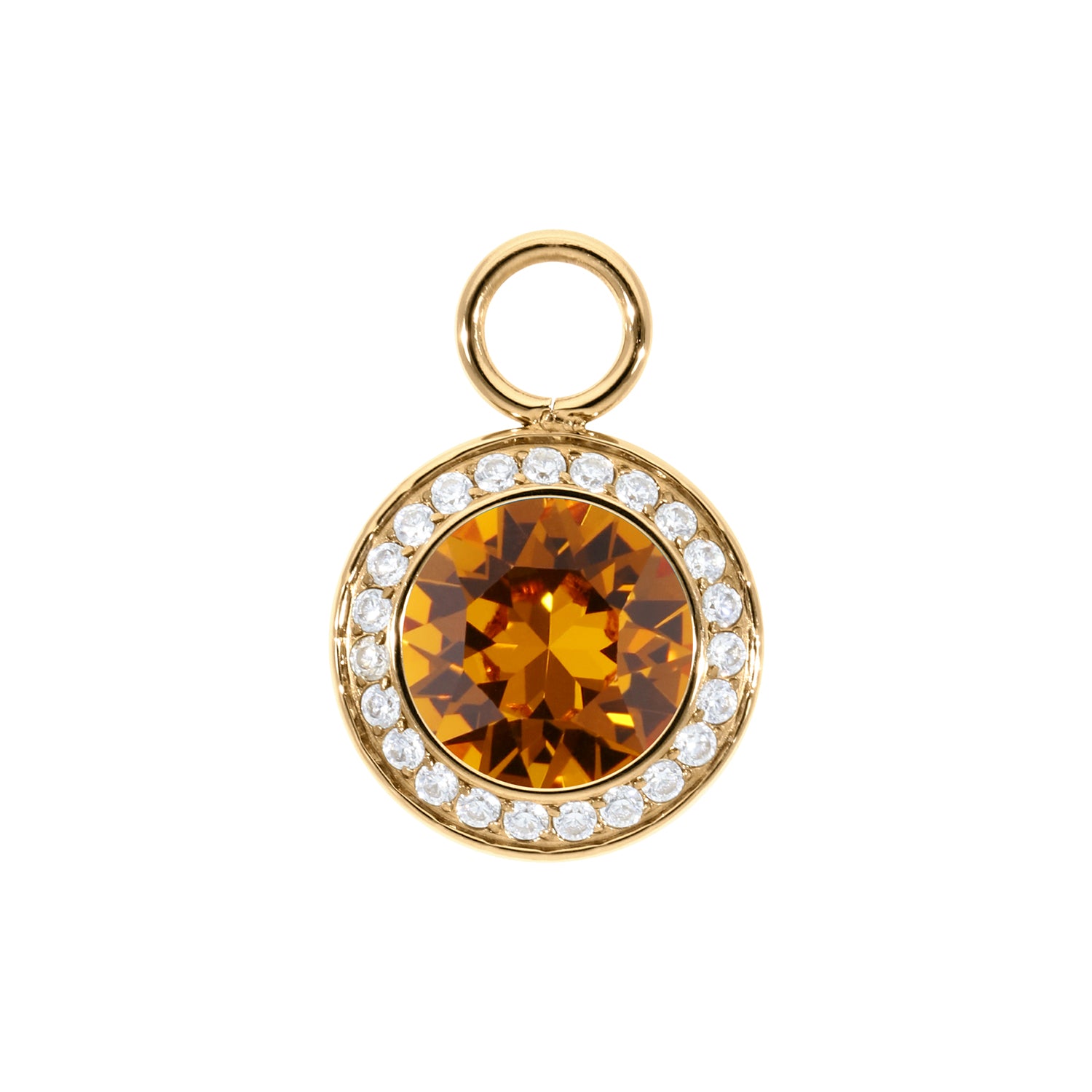 Tondo Deluxe Charm 0.51" - Gold Topaz