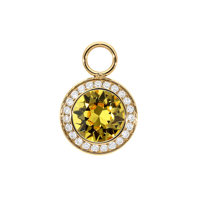 Tondo Deluxe Charm 0.51" - Gold light topaz
