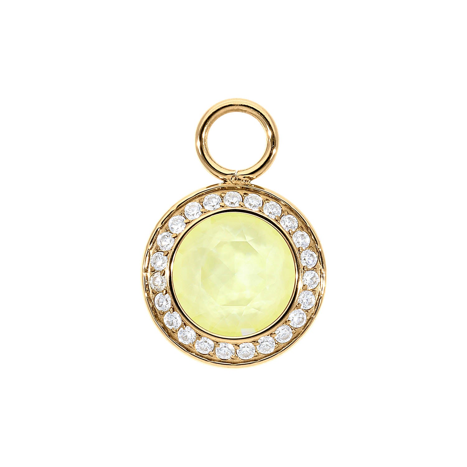 Tondo Deluxe Charm 0.51" - Gold crystal soft yellow ignite
