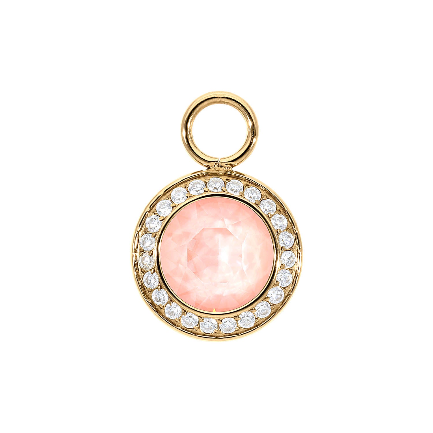 Tondo Deluxe Charm 0.51" - Gold Crystal Flamingo Ignite