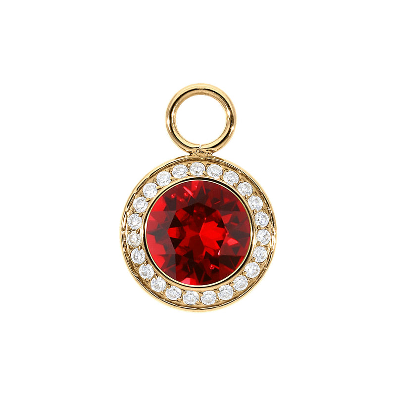 Tondo Deluxe Charm 0.51" - Gold scarlet
