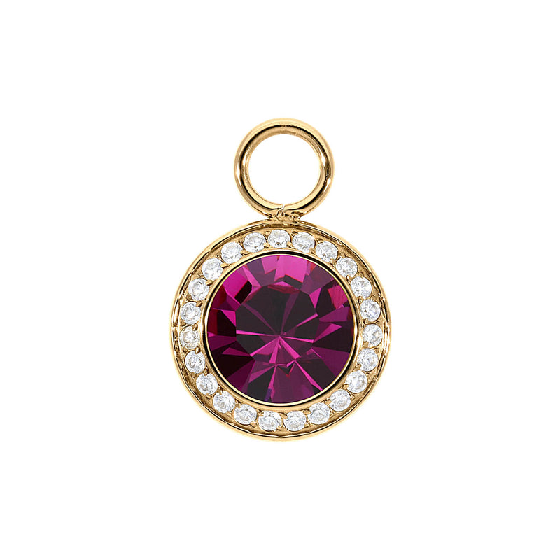Tondo Deluxe Charm 0.51" - Gold fuchsia