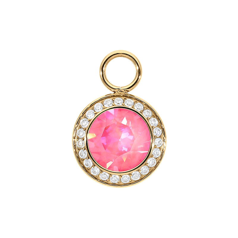 Tondo Deluxe Charm 0.51" - Gold lotus pink delite