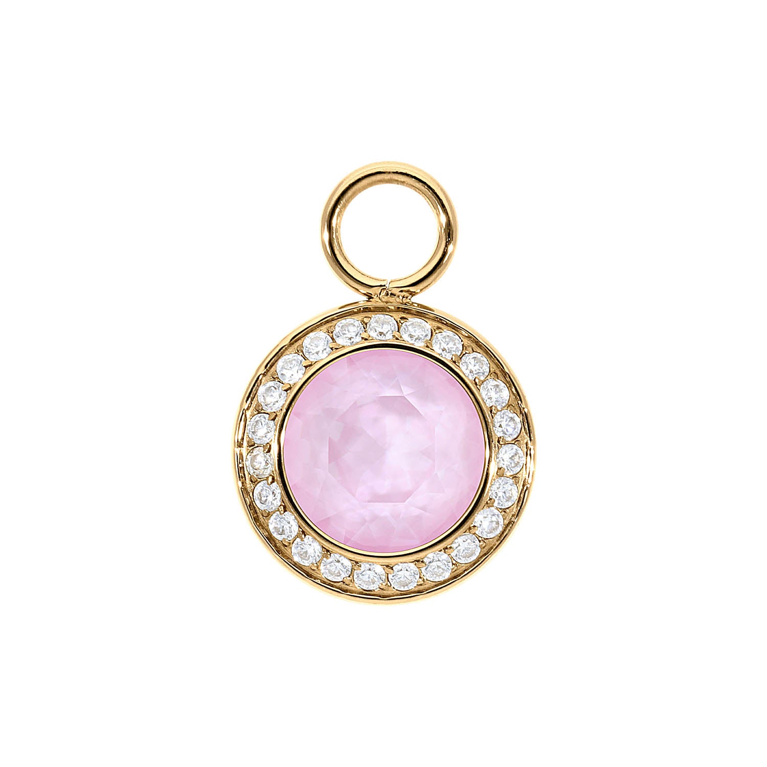 Tondo Deluxe Charm 0.51" - Gold crystal soft rose ignite