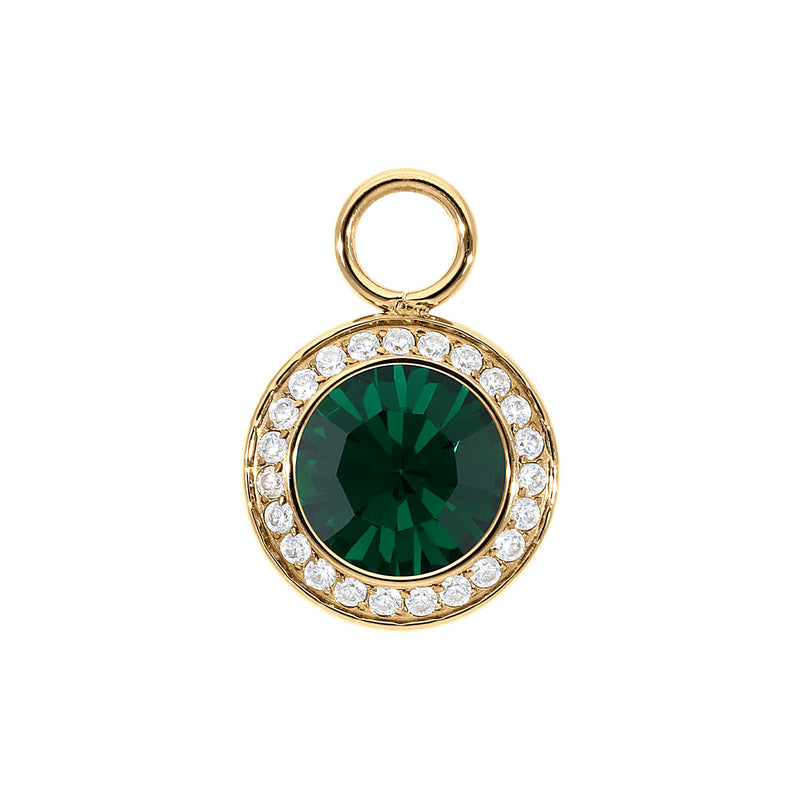Tondo Deluxe Charm 0.51" - Gold emerald