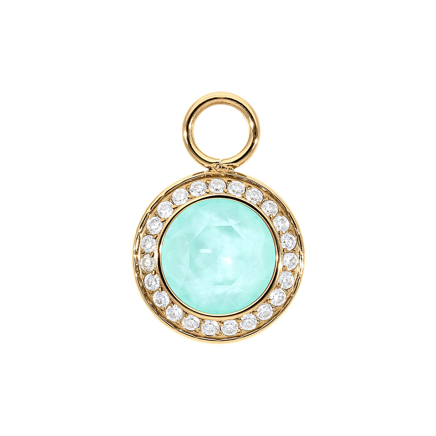 Tondo Deluxe Charm 0.51" - Gold crystal soft mint ignite