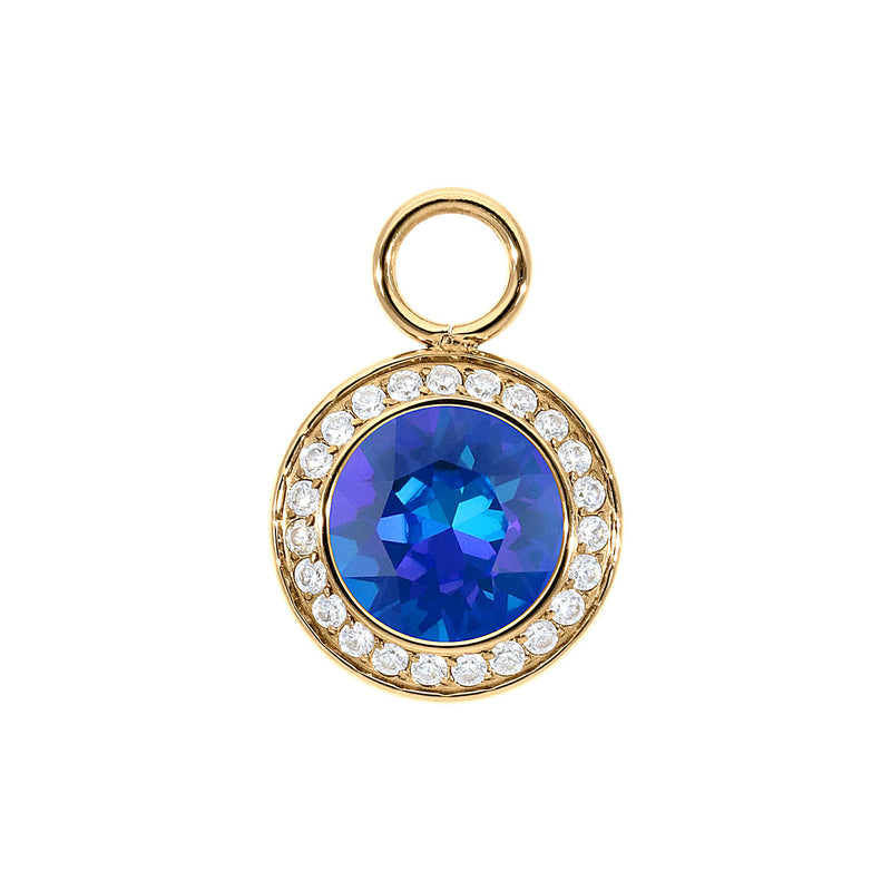 Tondo Deluxe Charm 0.51" - Gold royal blue delite