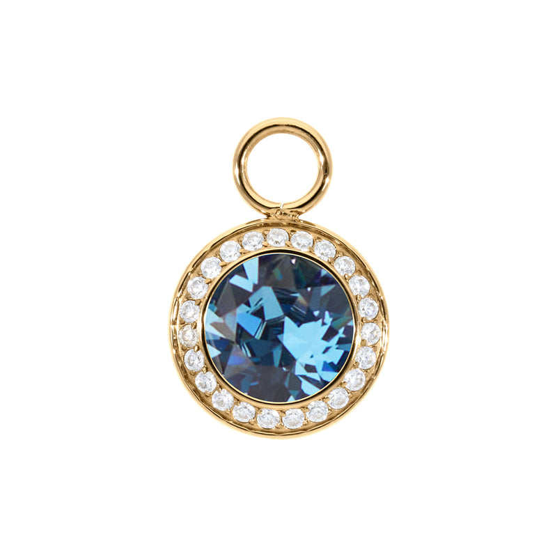 Tondo Deluxe Charm 0.51" - Gold Denim Blue