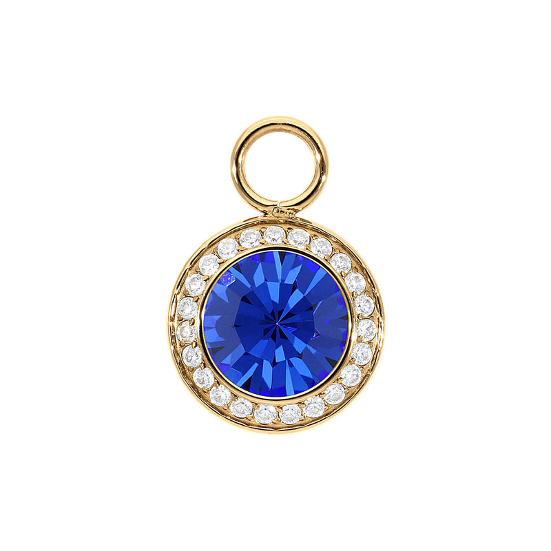 Tondo Deluxe Charm 0.51" - Gold sapphire