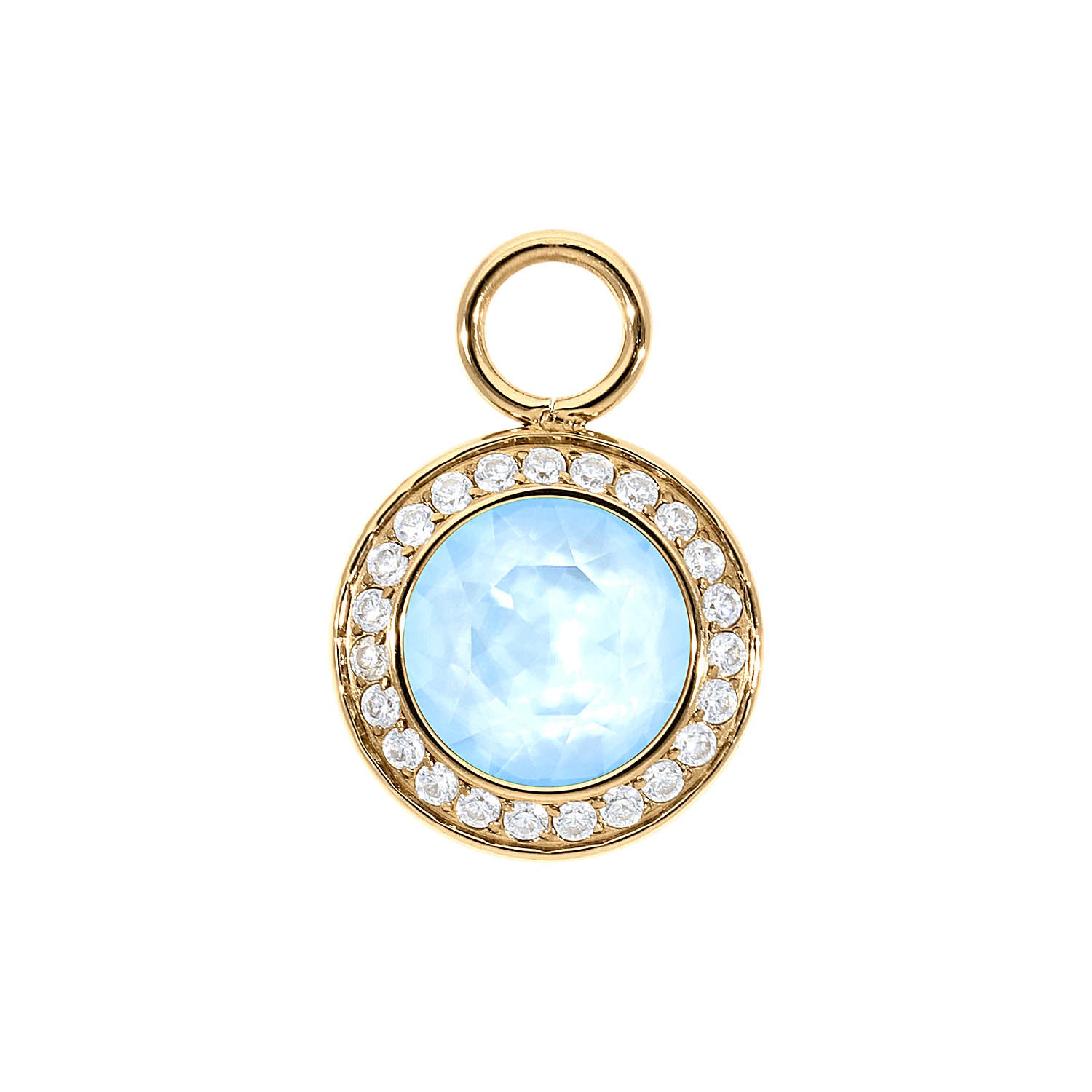 Tondo Deluxe Charm 0.51" - Gold crystal sky ignite