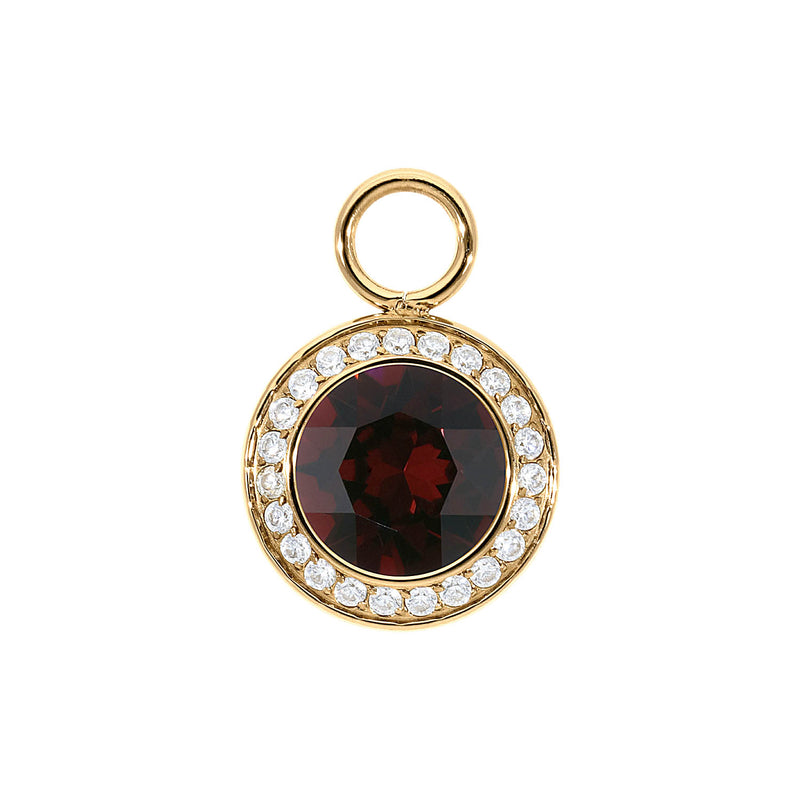 Tondo Deluxe Charm 0.51" - Gold Burgundy