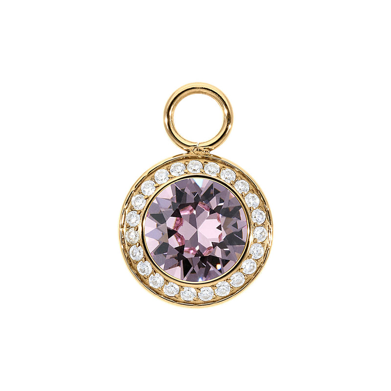 Tondo Deluxe Charm 0.51" - Gold light amethyst