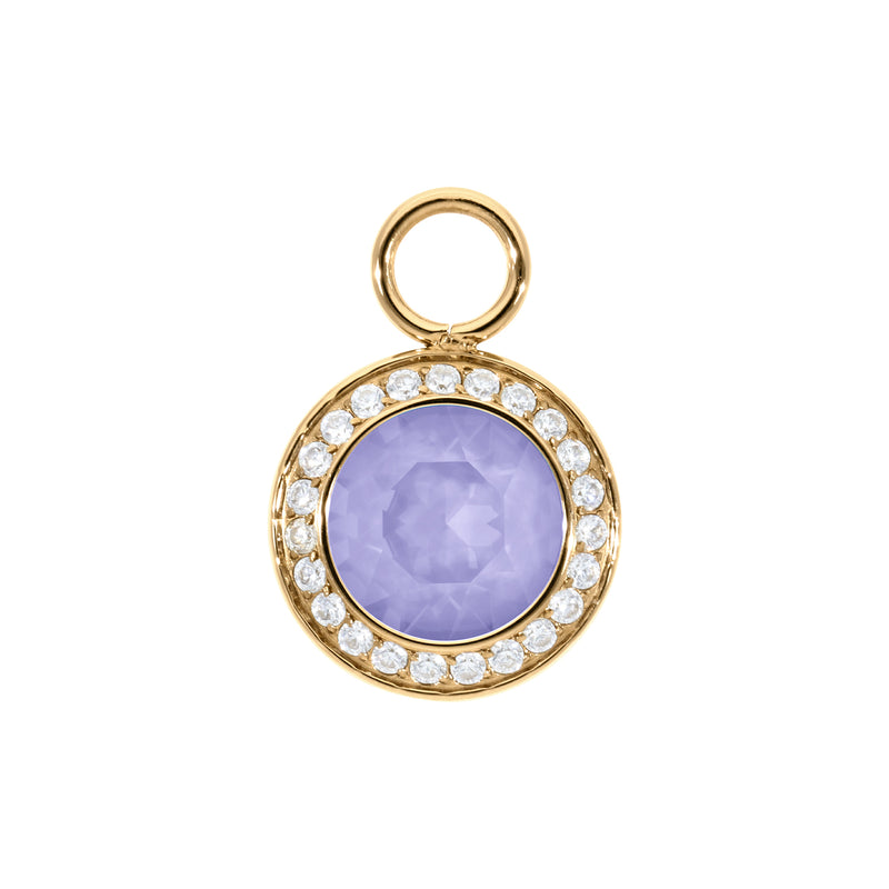 Tondo Deluxe Charm 0.51" - Gold Crystal Purple Ignite