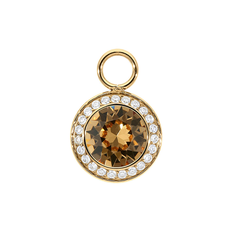 Tondo Deluxe Charm 0.51" - Gold light colorado topaz
