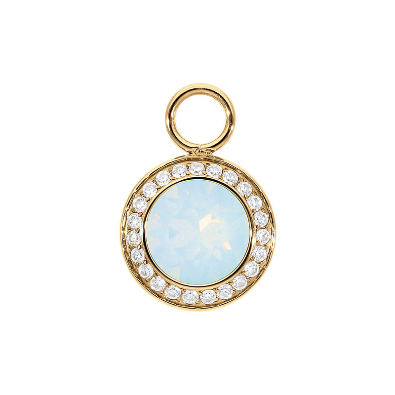 Tondo Deluxe Charm 0.51" - Gold white opal