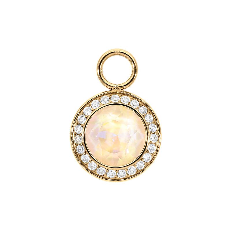 Tondo Deluxe Charm 0.51" - Gold ivory cream delite