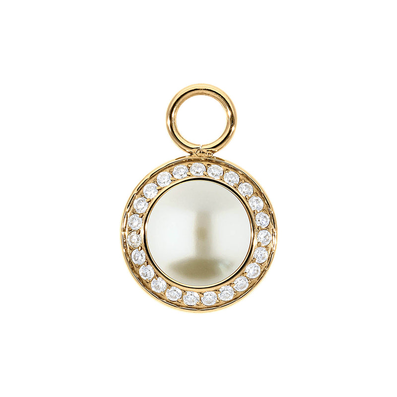 Tondo Deluxe Charm 0.51" - Gold cream pearl