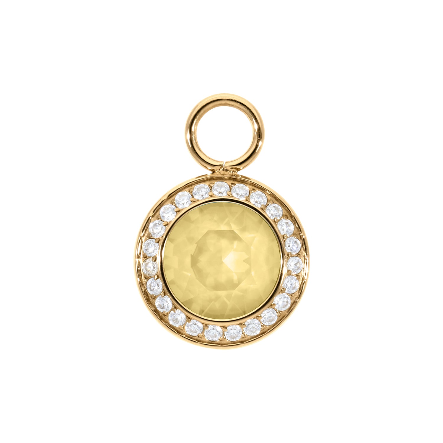 Tondo Deluxe Charm 0.51" - Gold Recreated Dark Jonquil