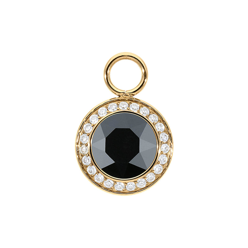 Tondo Deluxe Charm 0.51" - Gold jet hematite