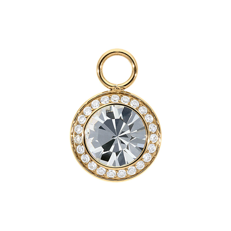 Tondo Deluxe Charm 0.51" - Gold crystal
