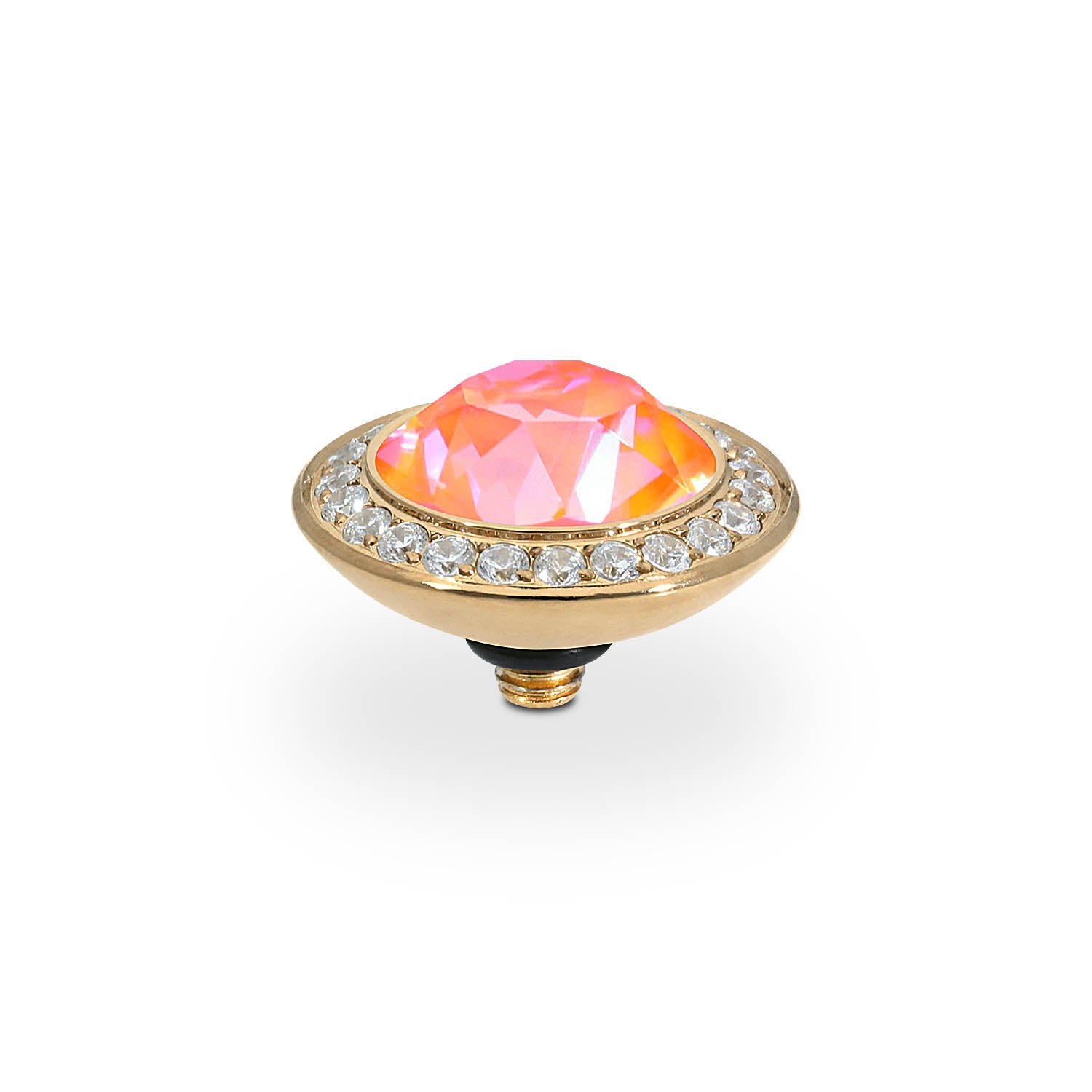 Tondo Deluxe Top 0.51" - Gold crystal orange glow delite