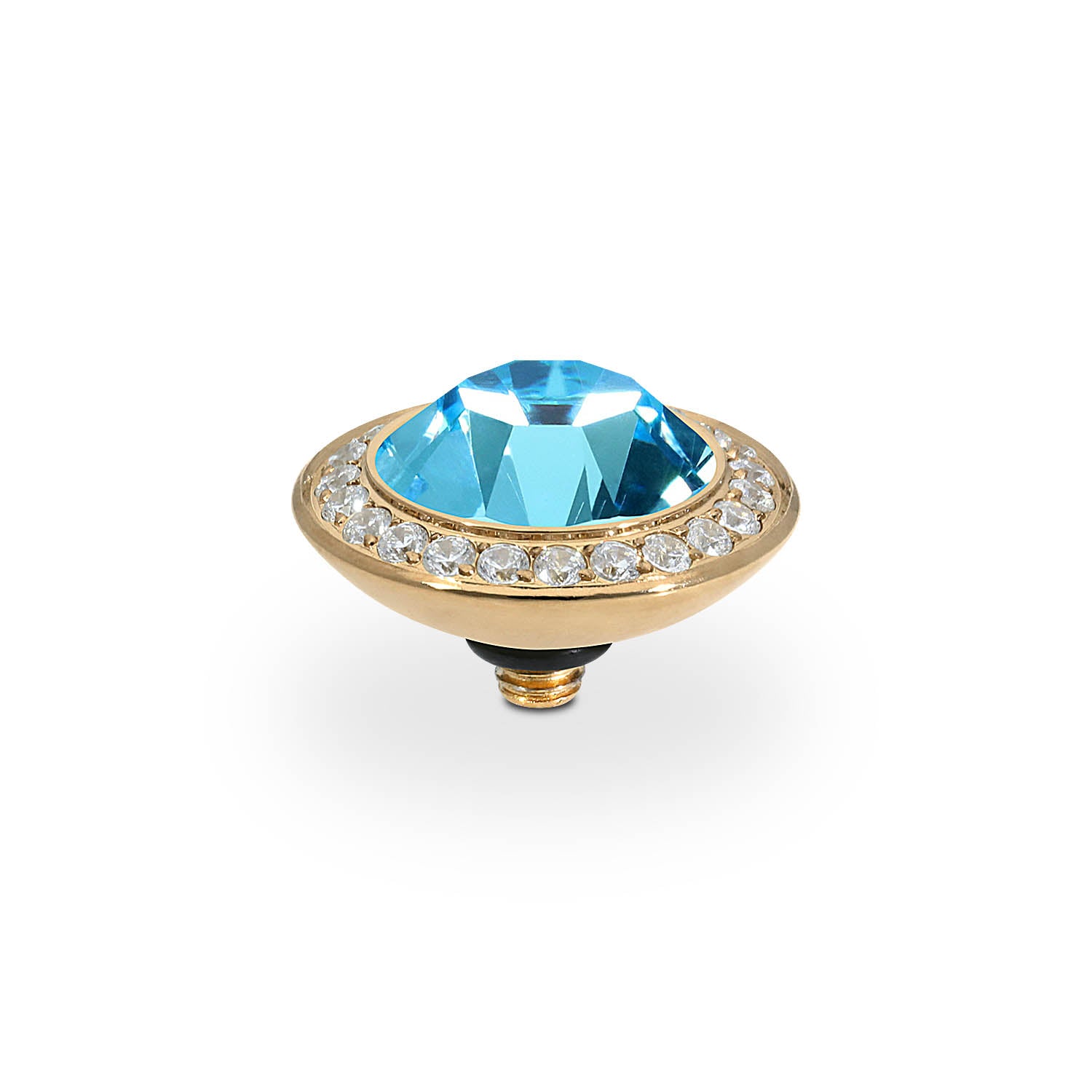 Tondo Deluxe Top 0.51" - Gold aquamarine