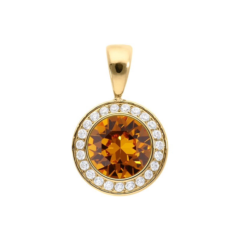Tondo Deluxe Pendant 0.51" - Gold Topaz