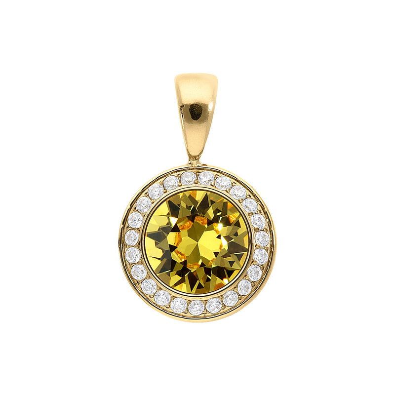 Tondo Deluxe Pendant 0.51" - Gold light topaz