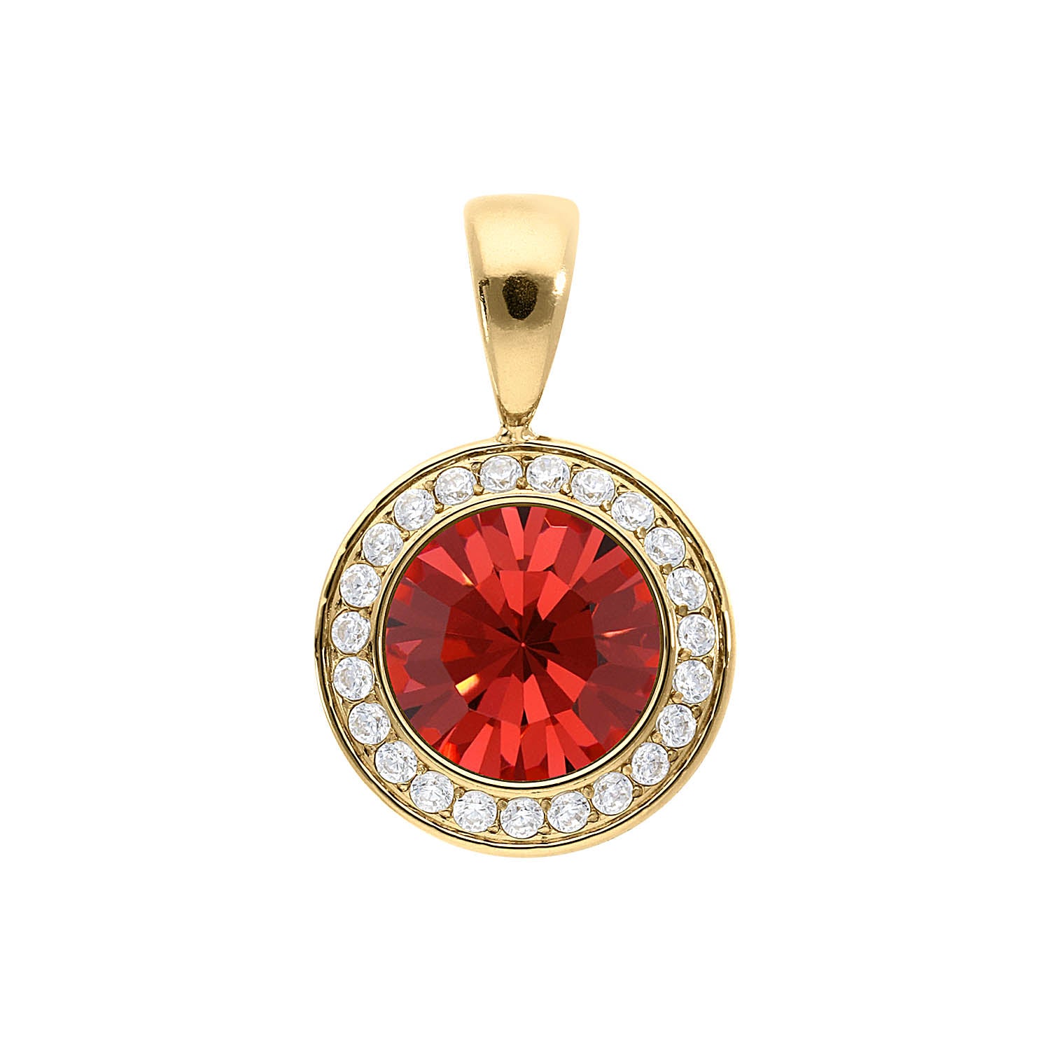 Tondo Deluxe Pendant 0.51" - Gold padparadscha