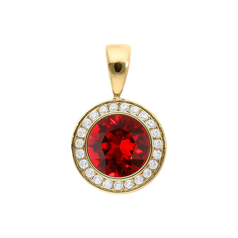 Tondo Deluxe Pendant 0.51" - Gold scarlet