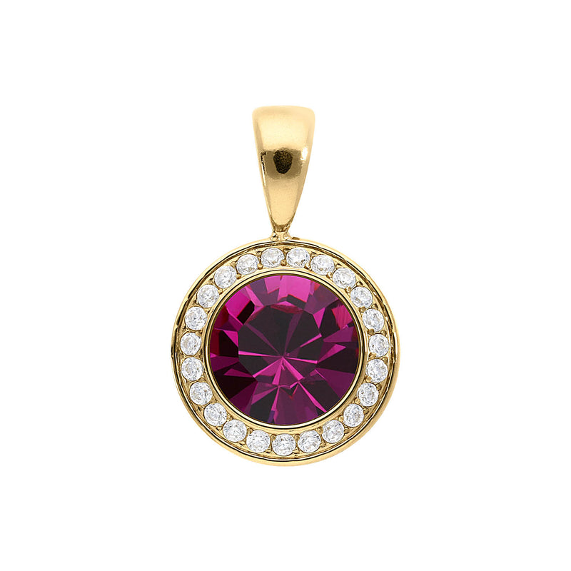 Tondo Deluxe Pendant 0.51" - Gold fuchsia