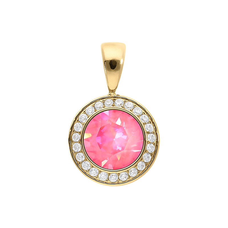 Tondo Deluxe Pendant 0.51" - Gold lotus pink delite