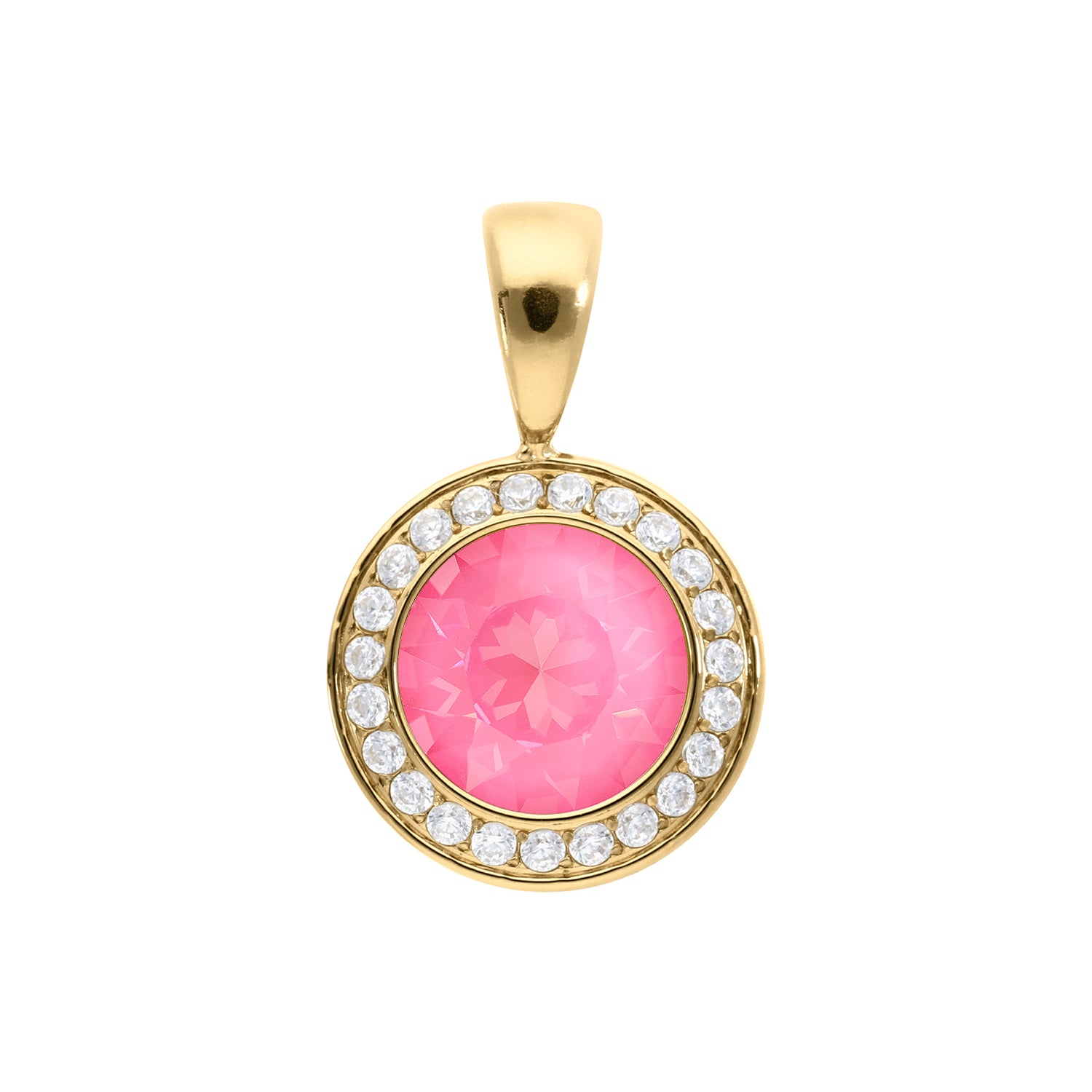 Tondo Deluxe Pendant 0.51" - Gold Crystal Dahlia Ignite