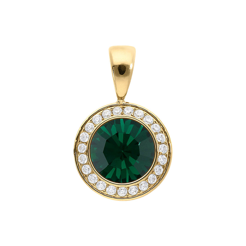 Tondo Deluxe Pendant 0.51" - Gold emerald