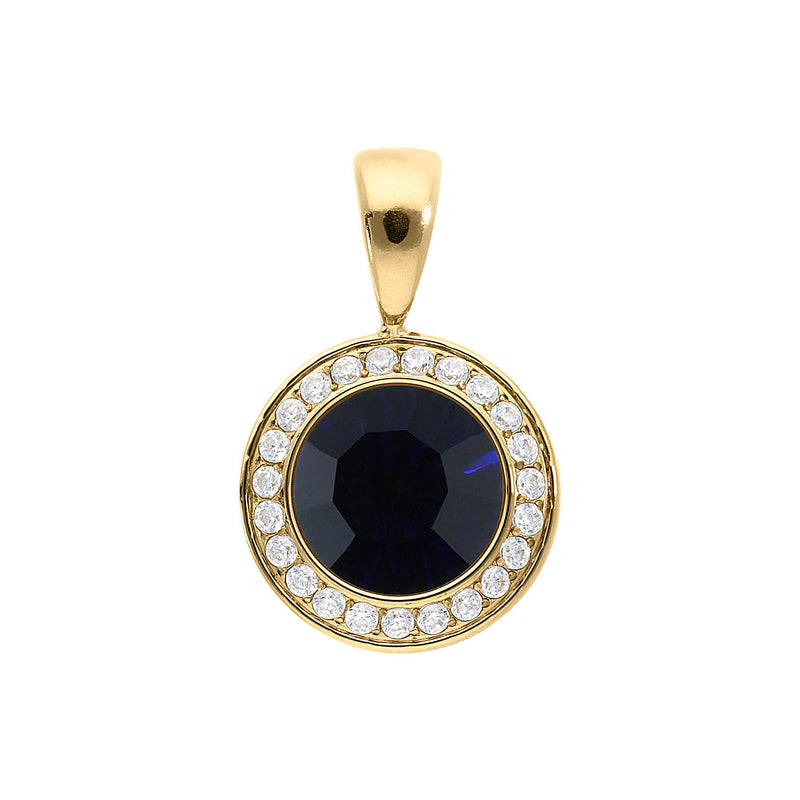 Tondo Deluxe Pendant 0.51" - Gold Dark Indigo