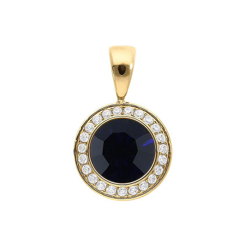 Tondo Deluxe Pendant 0.51" - Gold Dark Indigo