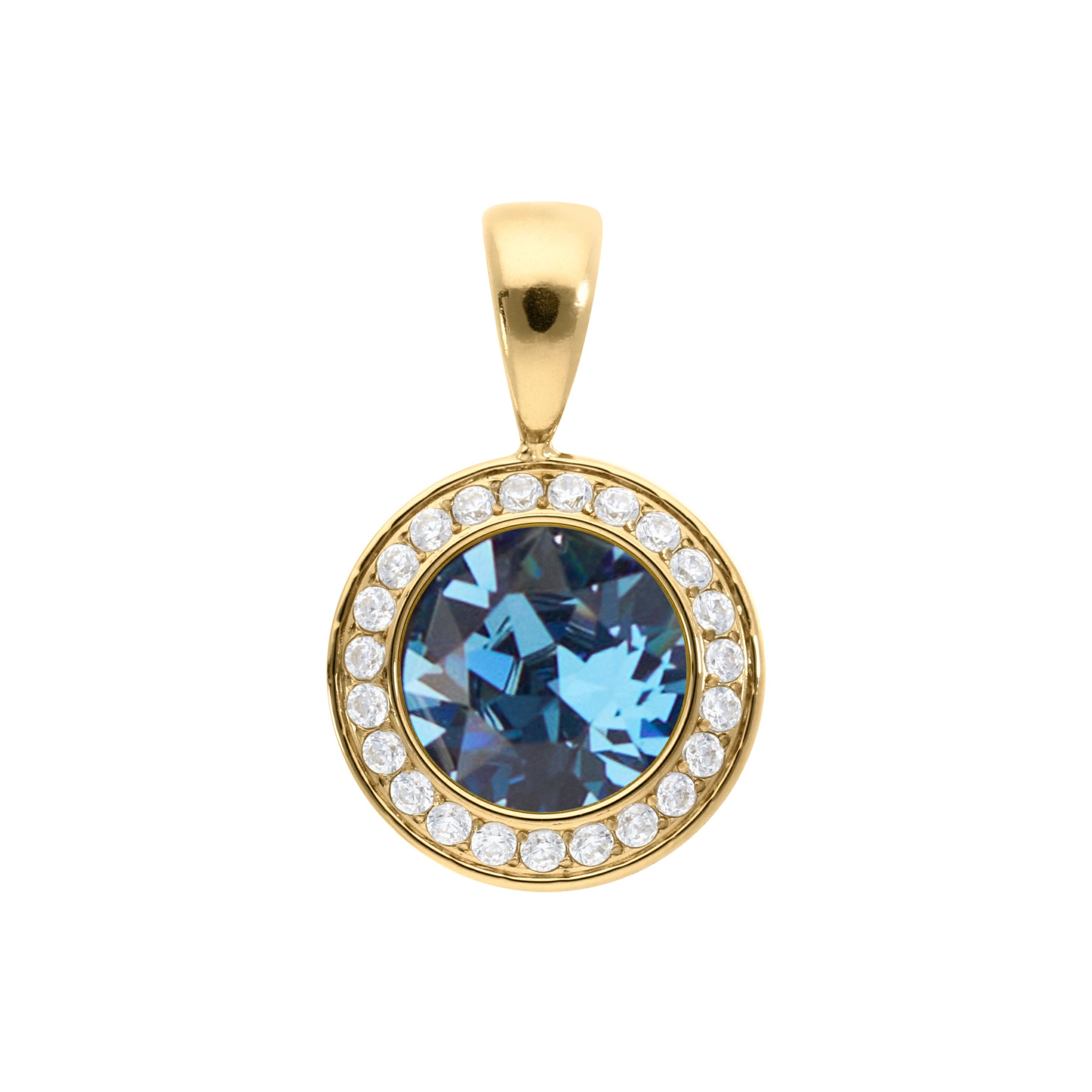 Tondo Deluxe Pendant 0.51" - Gold Denim Blue