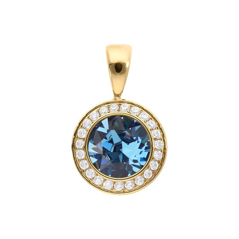 Tondo Deluxe Pendant 0.51" - Gold Denim Blue