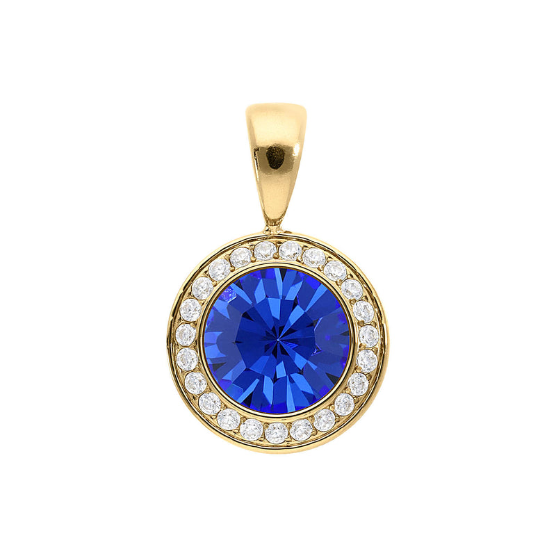 Tondo Deluxe Pendant 0.51" - Gold sapphire