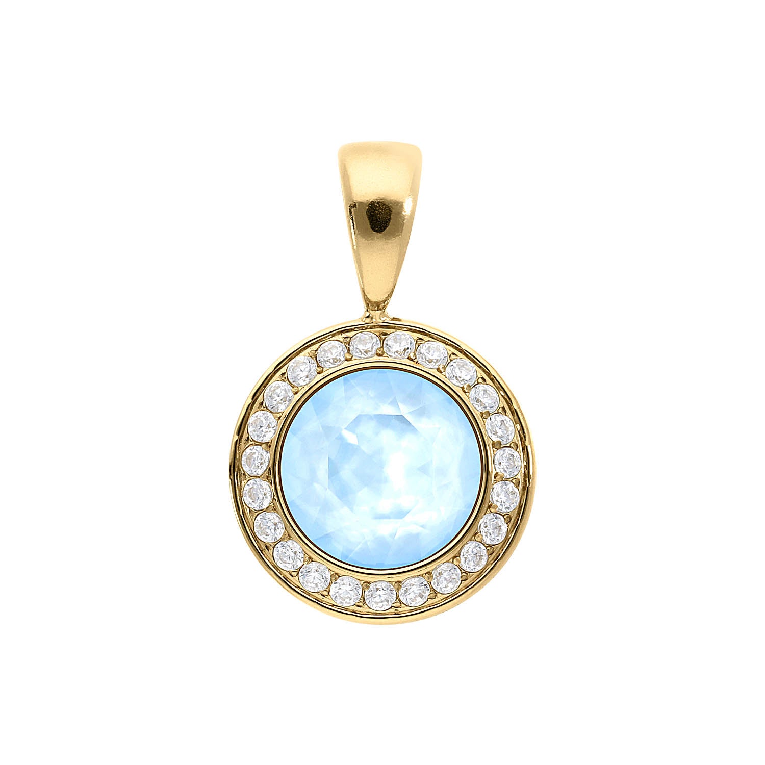 Tondo Deluxe Pendant 0.51" - Gold crystal sky ignite