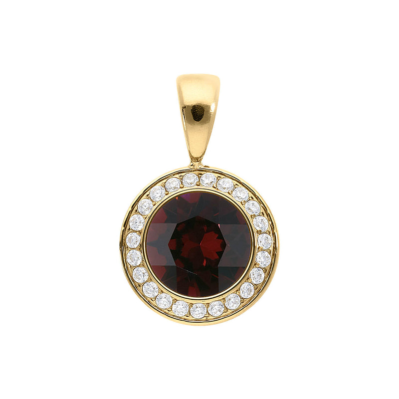Tondo Deluxe Pendant 0.51" - Gold Burgundy