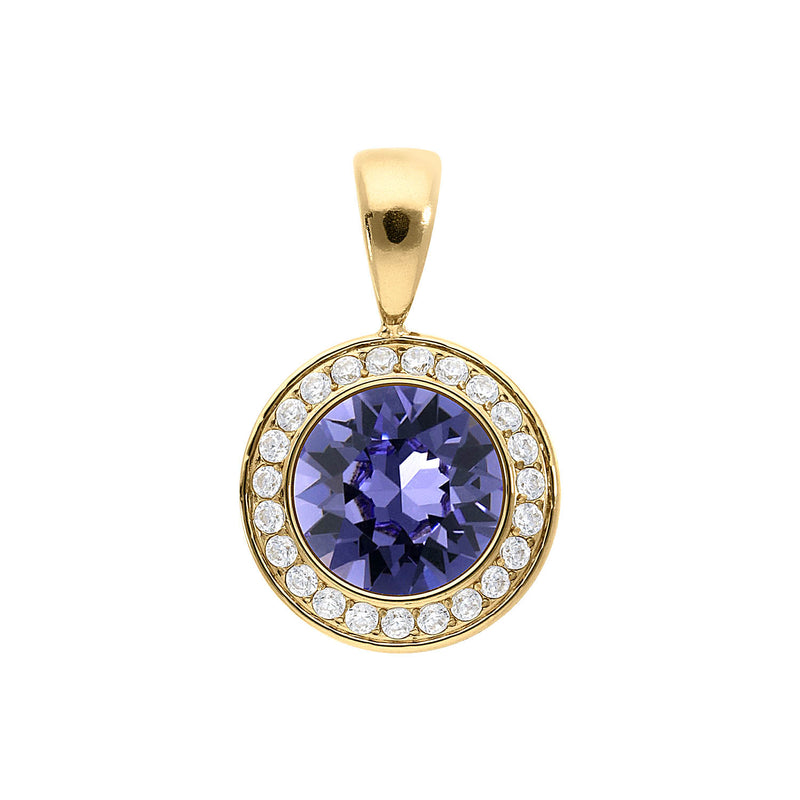 Tondo Deluxe Pendant 0.51" - Gold tanzanite