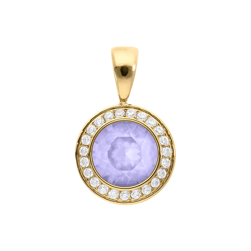 Tondo Deluxe Pendant 0.51" - Gold Crystal Purple Ignite
